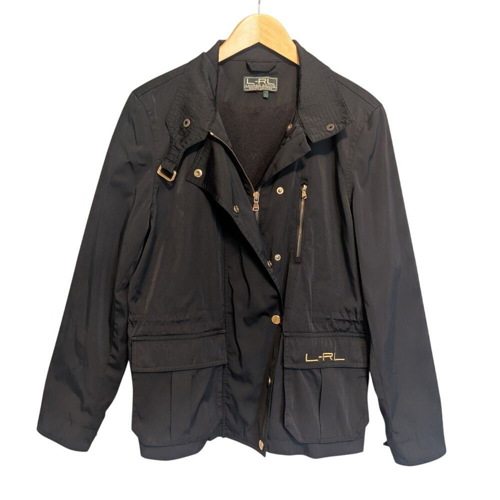 Lauren Active Ralph Lauren Black Water-Resistant Utility Jacket size Large